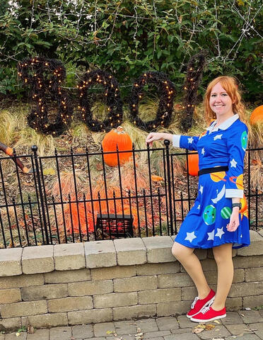 Dressed as Miss Frizzle from the Magic School Bus