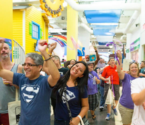 Grown Up Night guests doing the end of night parade