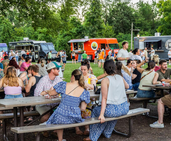 Food truck vendors at Red, White, and Zoo