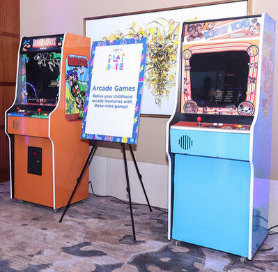 Complimentary retro arcade games for guests to play