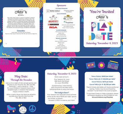 In conjunction with our graphic designer, a logo and trifold invitation was created