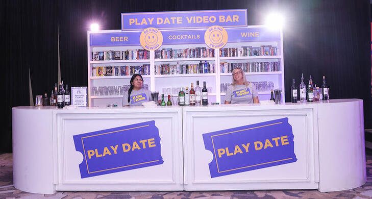 One of the custom-made bars, representing Blockbuster from the 90&#39;s