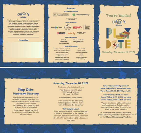 In conjunction with our graphic designer, a logo and trifold invitation was created