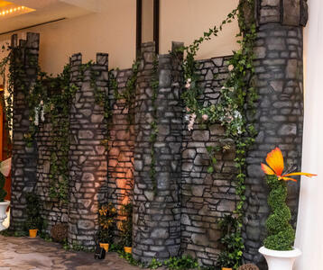 The outside of the castle wall that led into the ballroom